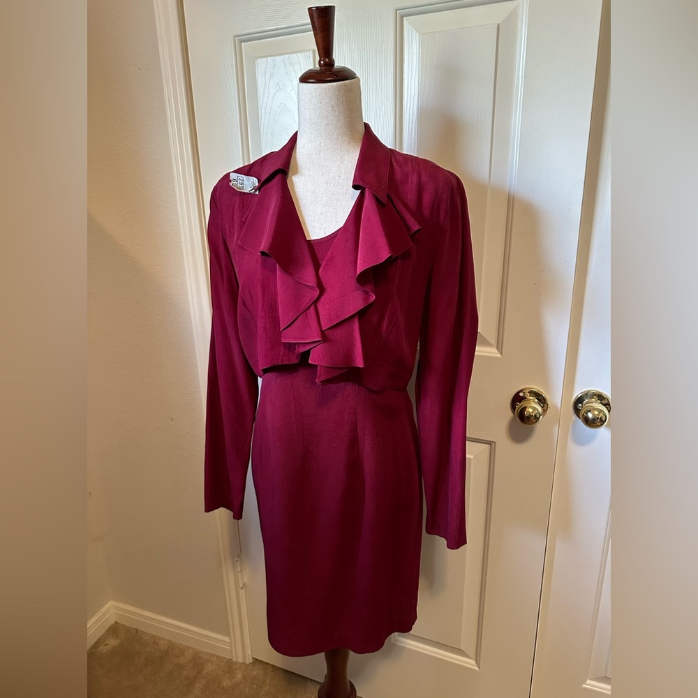 All That Jazz | y2k Ruffle Satin Shift Mini dress set | Size: Small